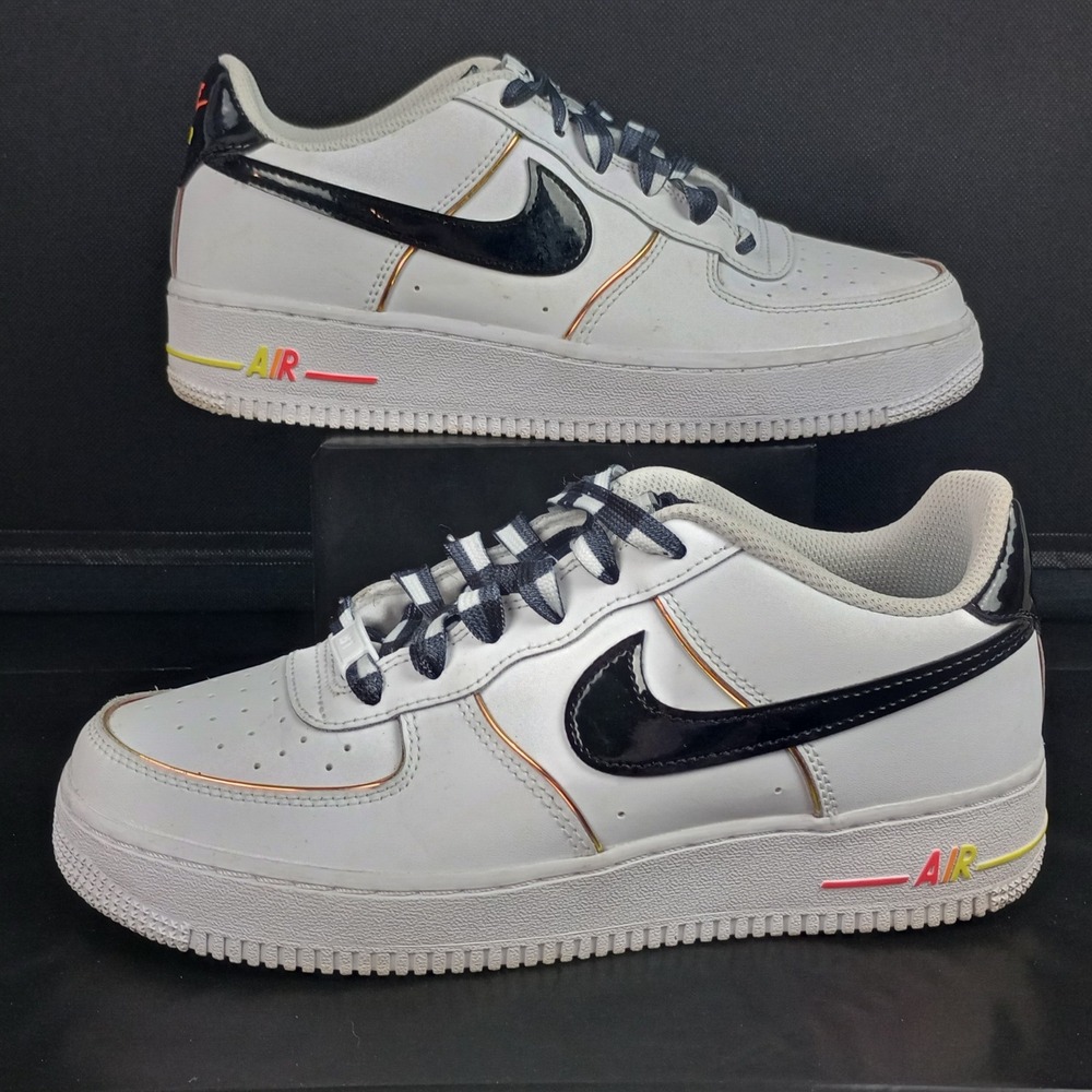 Nike Air Youth 6.5Y White Black Gingham Lace Up Fresh Low Top Shoes Sneakers